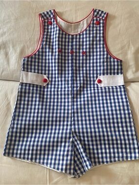 The Proper Peony - 4th of July GinghamToddler Romper